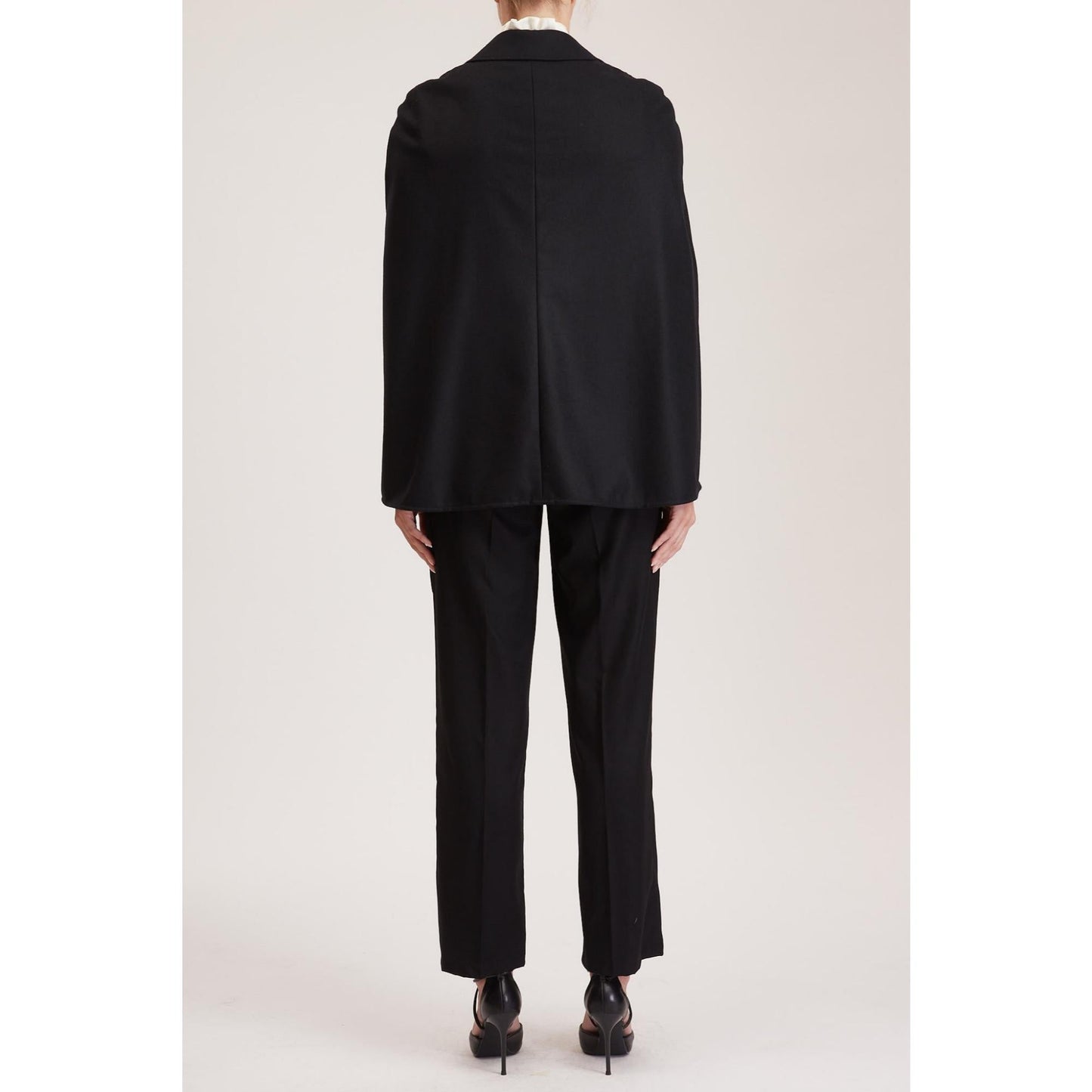 Women Devon Jacket - Double Breasted, Sleeveless Jacket /Cape - Black