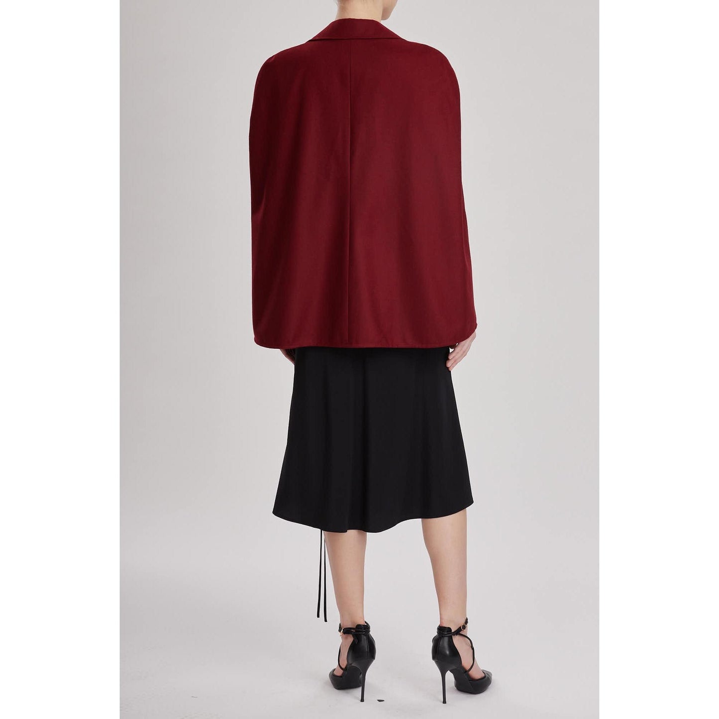 Women Devon Jacket - Double Breasted, Sleeveless Jacket /Cape in Red Wine Wool