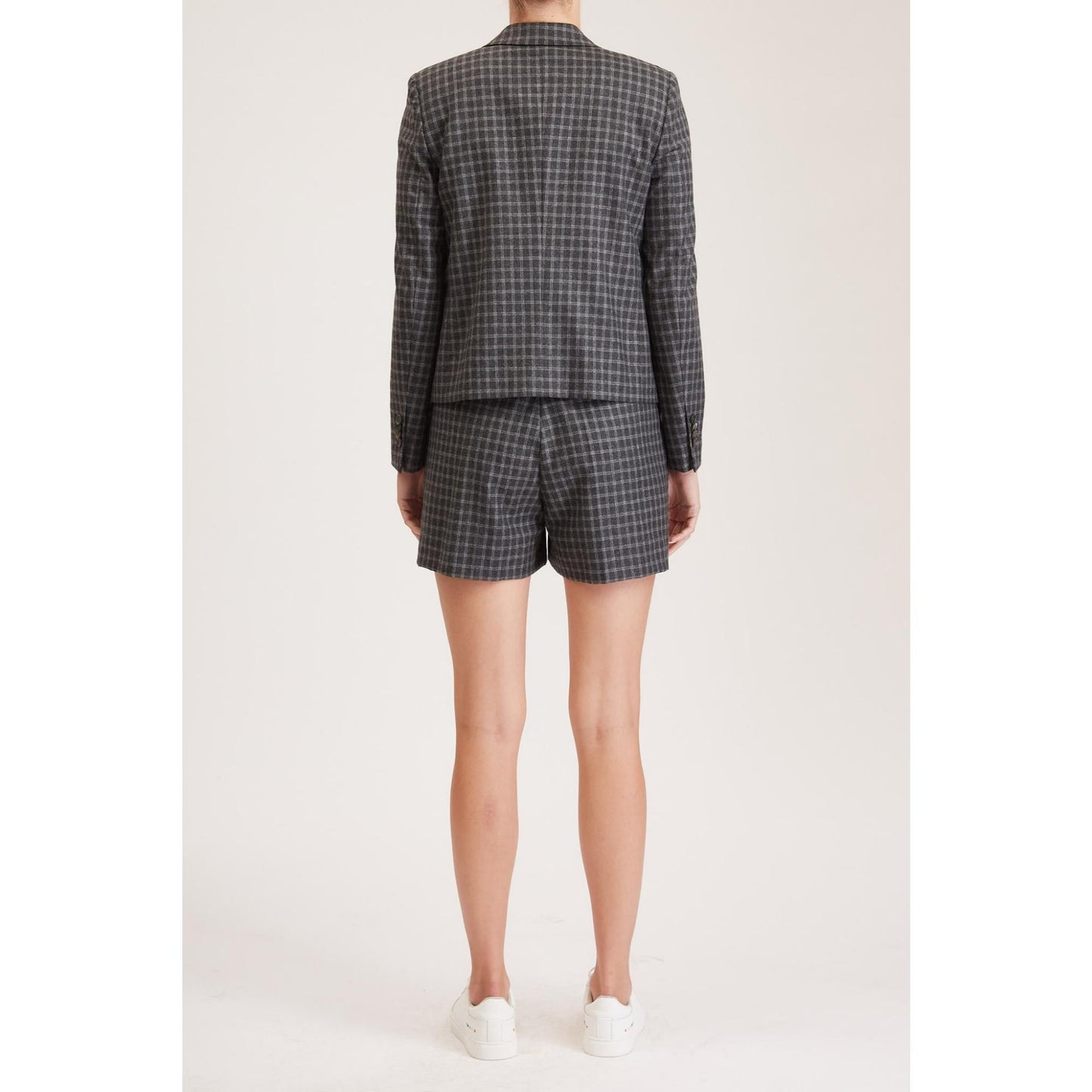 Women Oviedo Jacket - Peaked Lapels, Double Breasted Jacket in Navy - Dark Grey