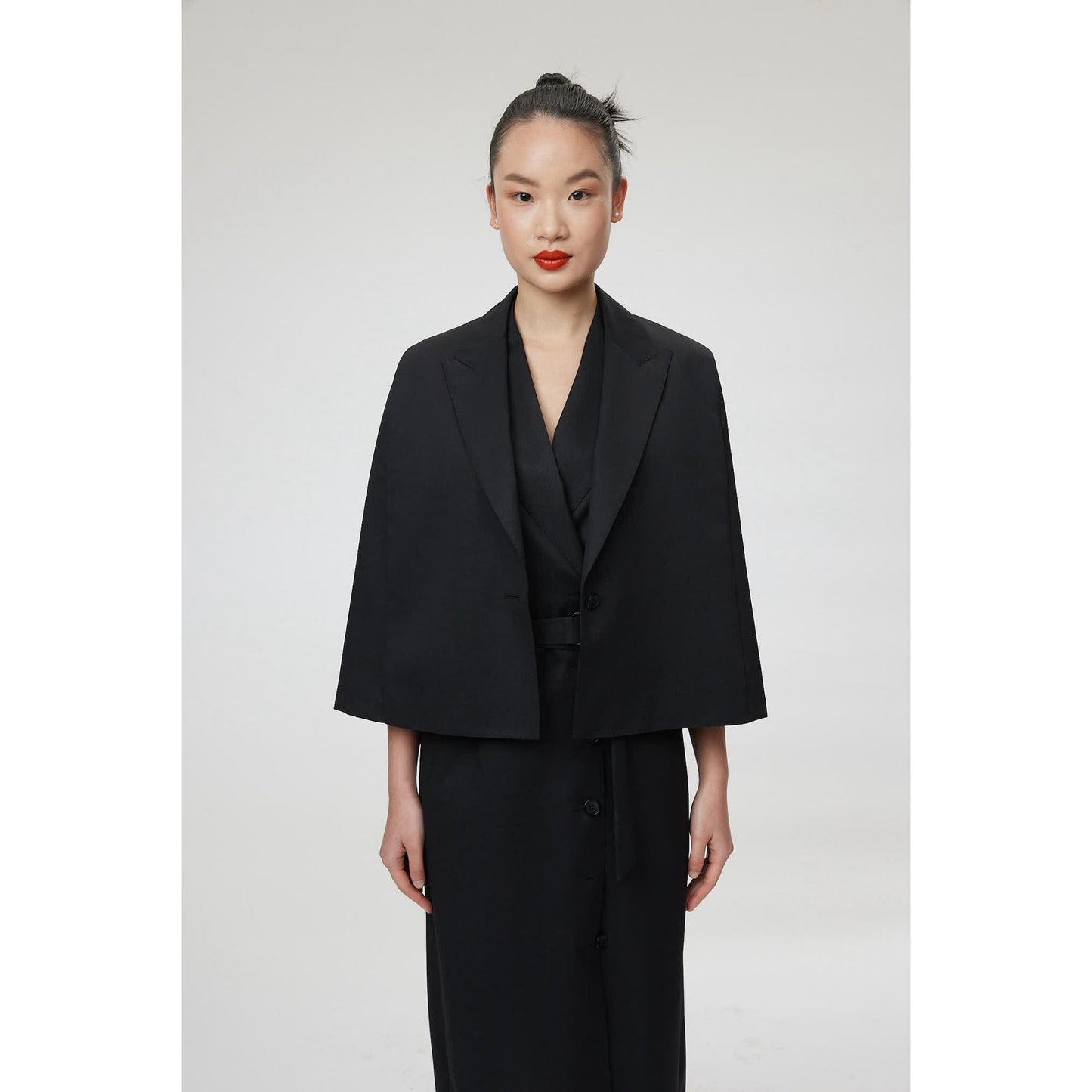 Women Sassari Jacket - Light Summer Cape in Black