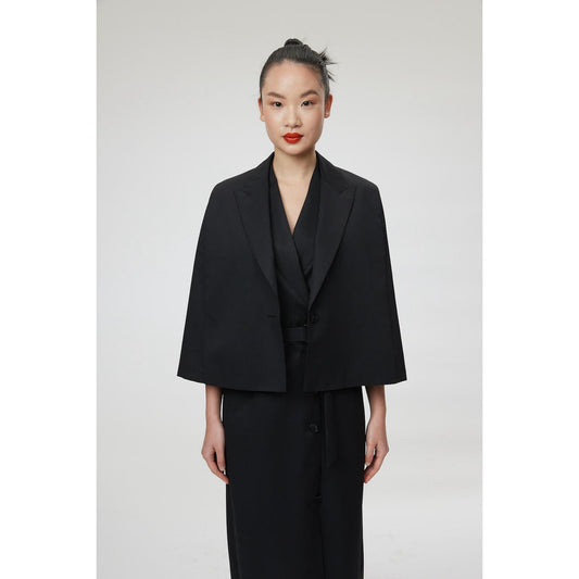 Women Sassari Jacket - Light Summer Cape in Black