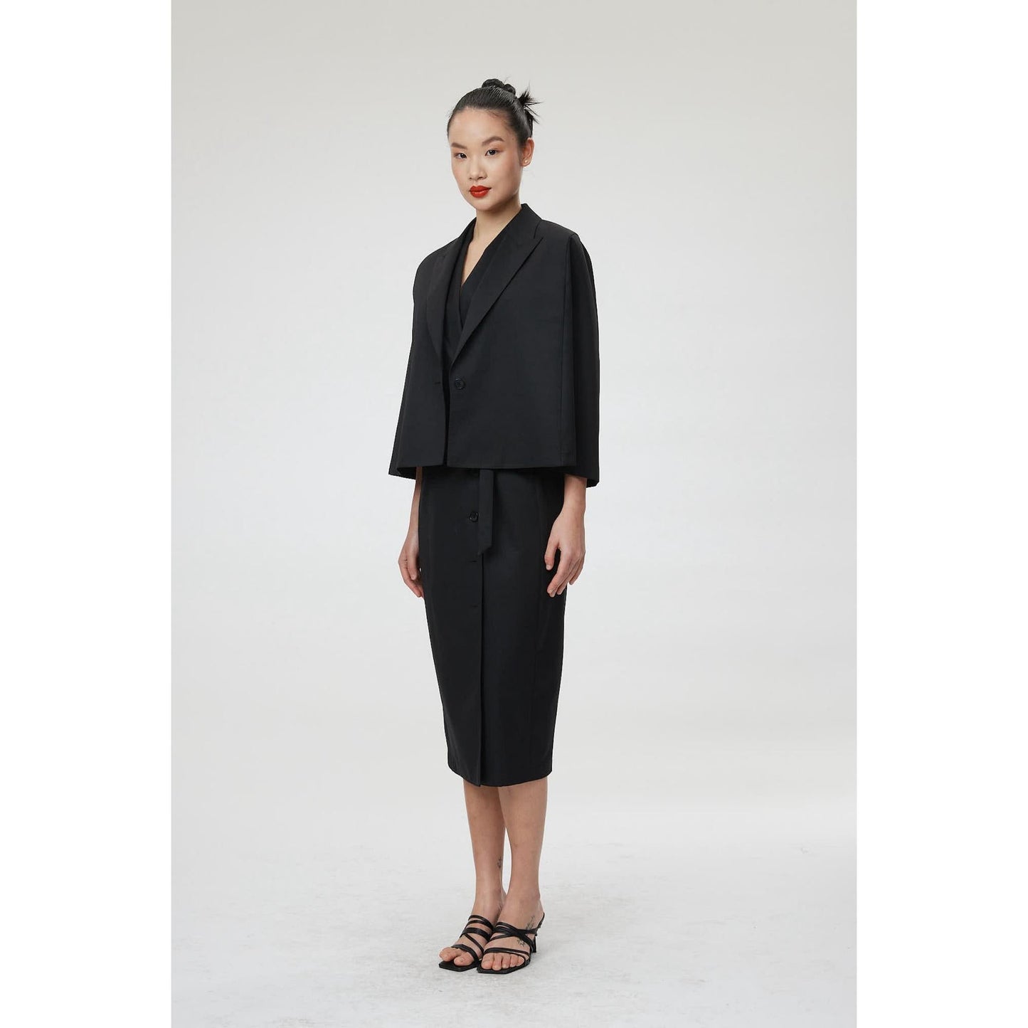 Women Sassari Jacket - Light Summer Cape in Black