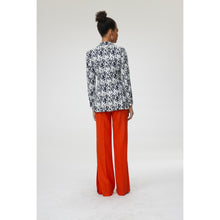 Load image into Gallery viewer, Women Alessandria Jacket - Classic Double Breasted Suit Jacket in Floral Navy Print
