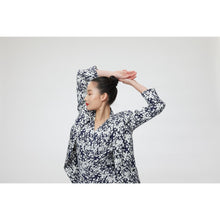Load image into Gallery viewer, Women Alessandria Jacket - Classic Double Breasted Suit Jacket in Floral Navy Print
