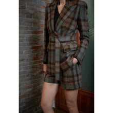 Load image into Gallery viewer, Women Almada Jacket - Double Breasted Tartan Jacket - Leaf Brown
