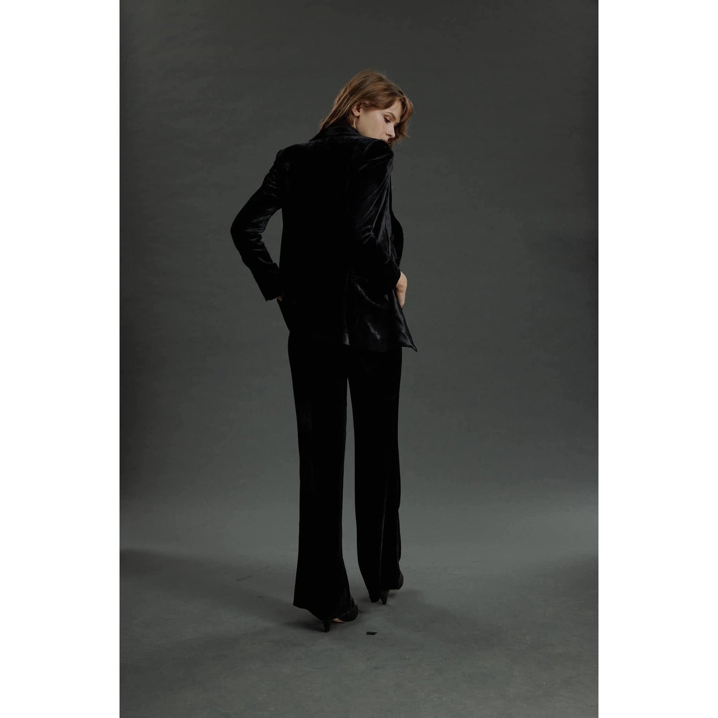 Women Amarante - Limited Edition Jacket - Double Breasted Velvet Jacket - Night Black