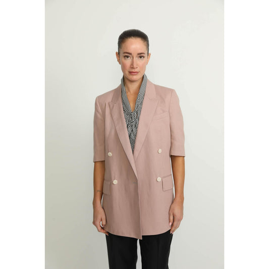 Women Bern Jacket - Bern Powder Pink Double Breasted Jacket