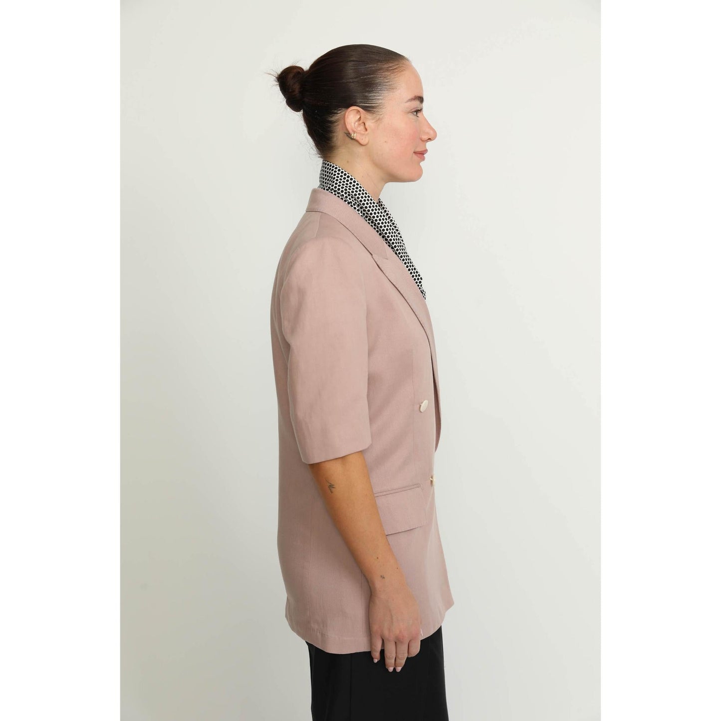 Women Bern Jacket - Bern Powder Pink Double Breasted Jacket