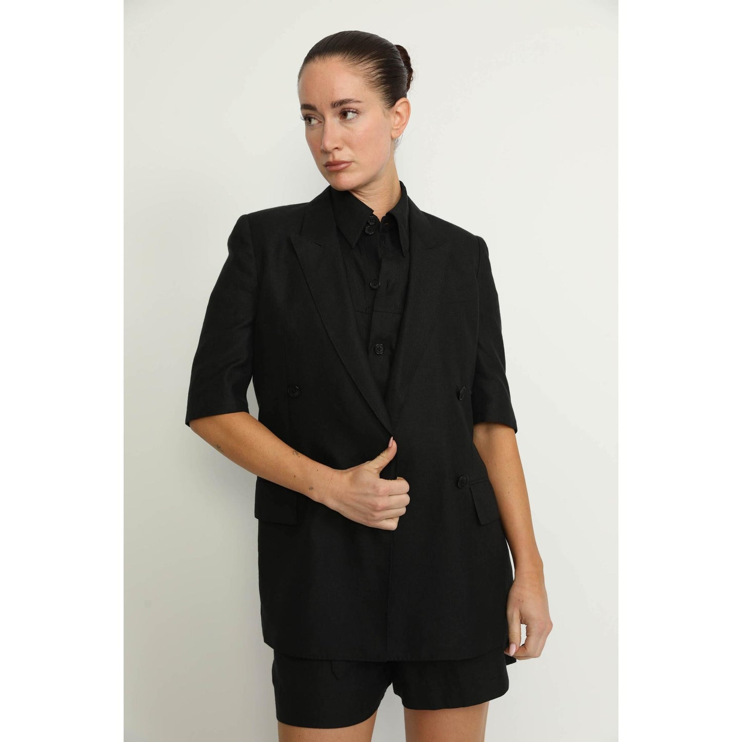 Women Bern Jacket - Bern Black Double Breasted Jacket