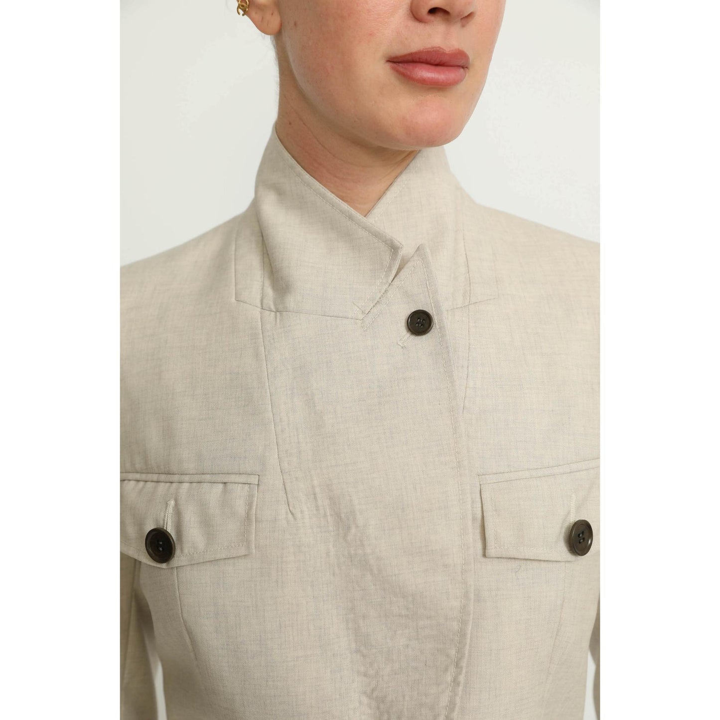 Women Cologny Jacket - Cologny Vanilla White Casual Jacket