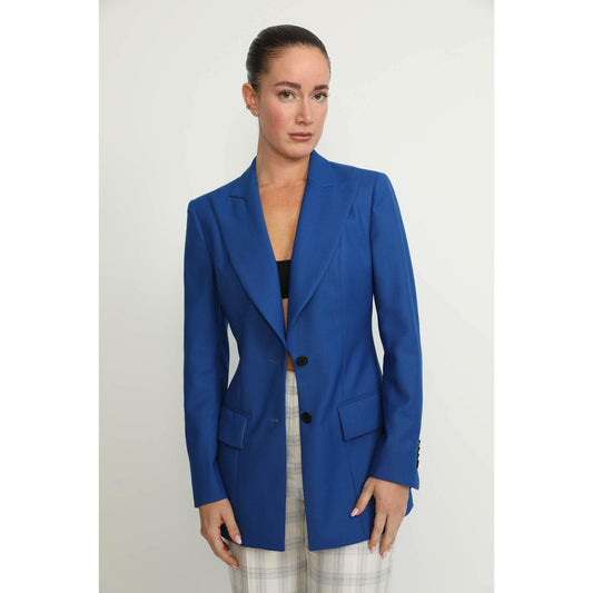Women Sion Jacket - Sion Electric Blue Twill Fitted Jacket
