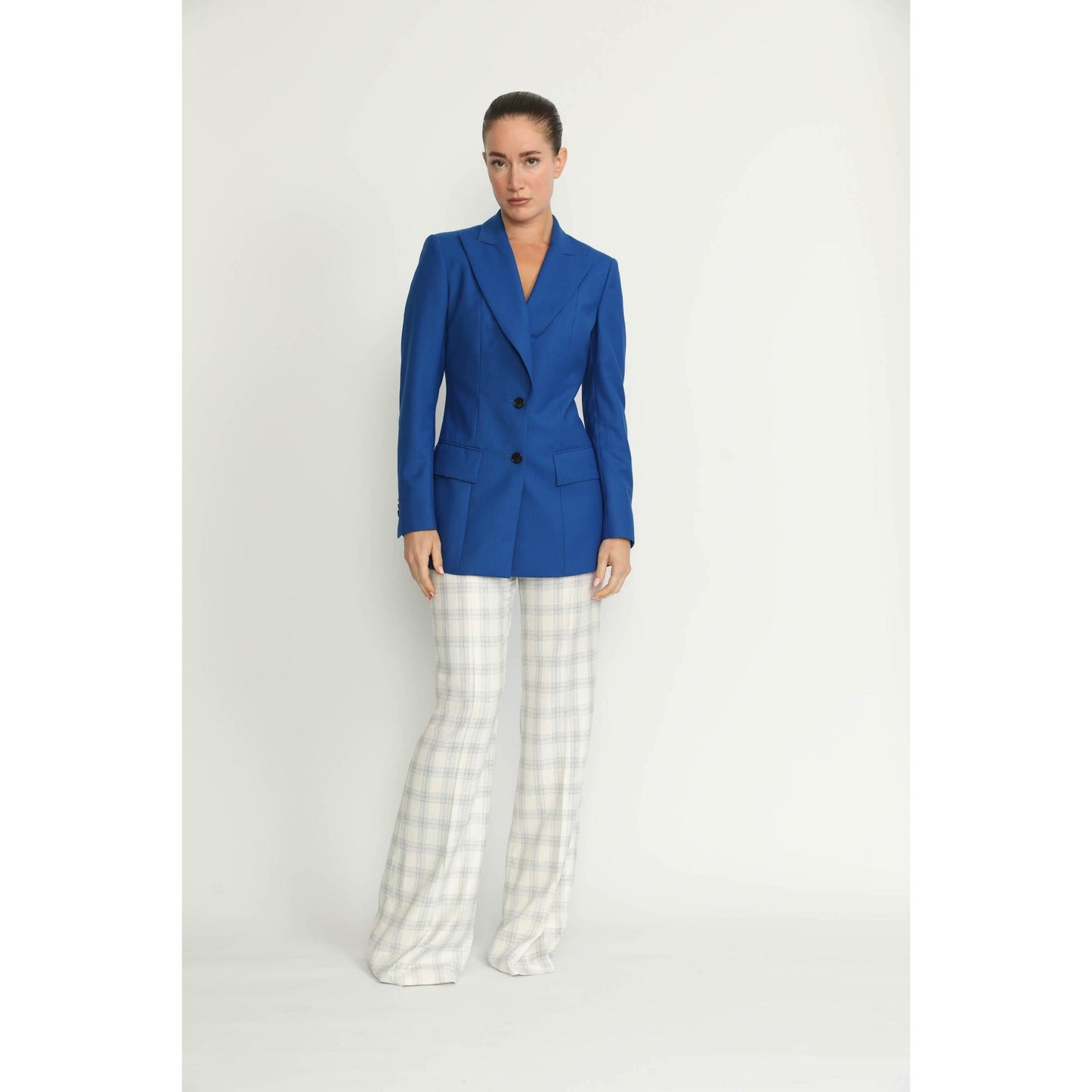 Women Sion Jacket - Sion Electric Blue Twill Fitted Jacket