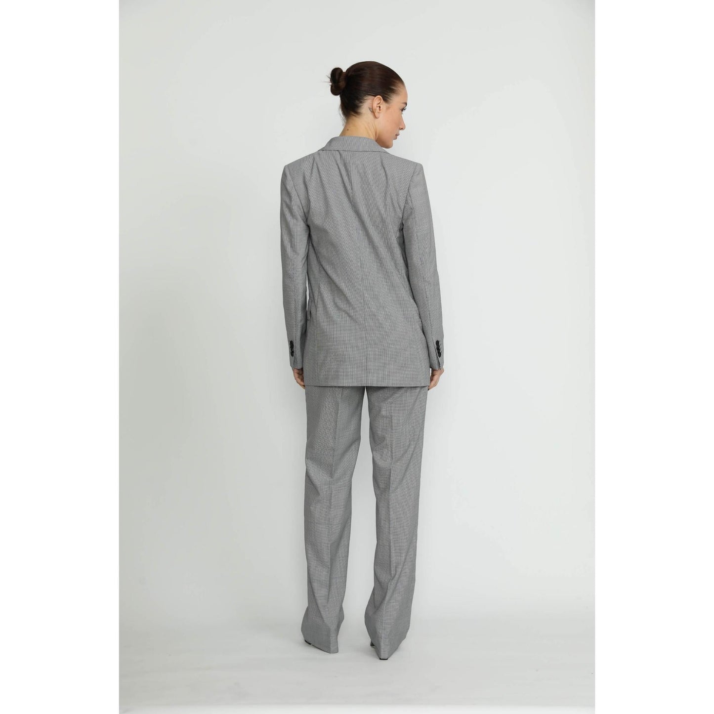 Women Bristol Jacket - Black & White Houndstooth Check Loose Fit Jacket