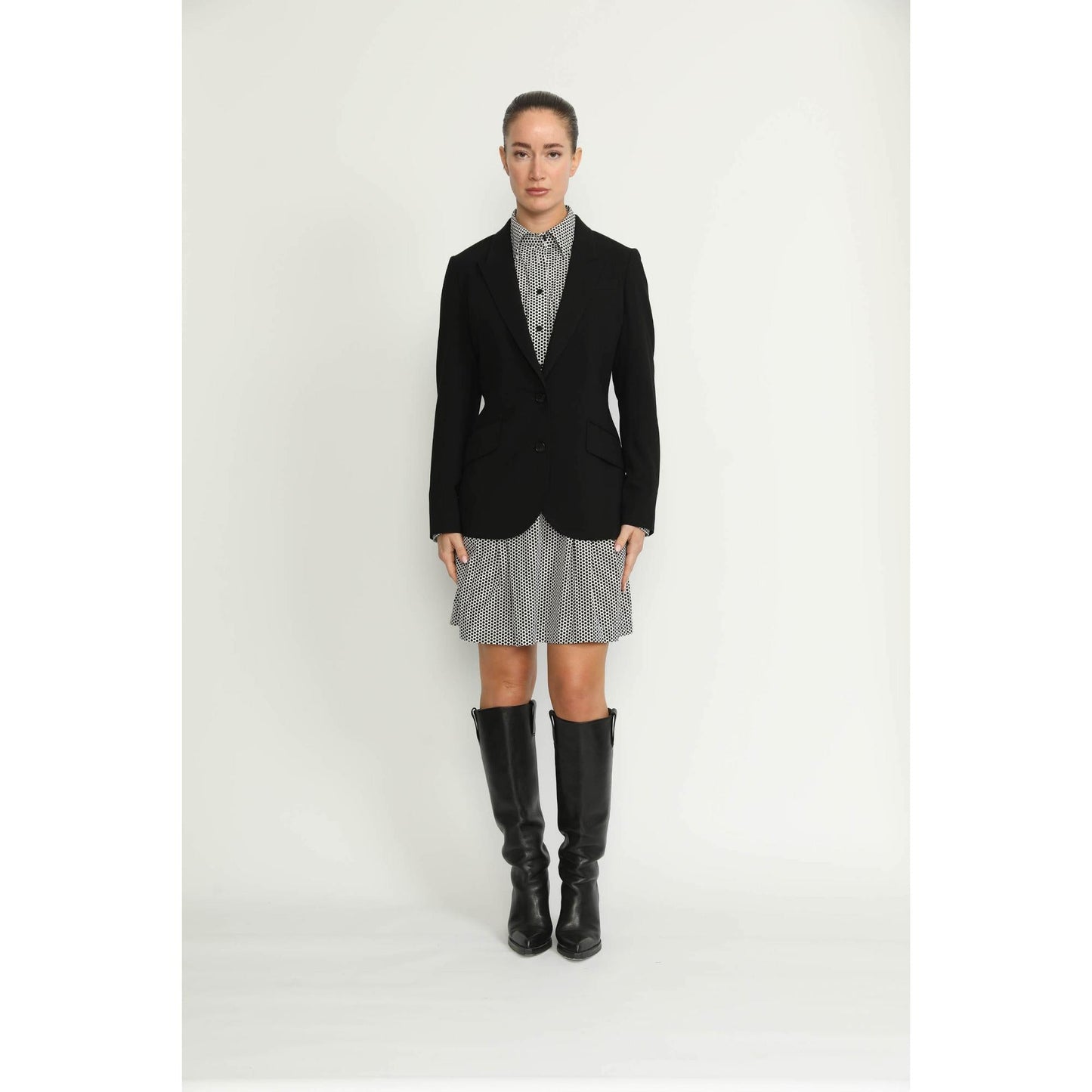 Women Sorengo Jacket - Sorengo Black Check Loose Fit Jacket