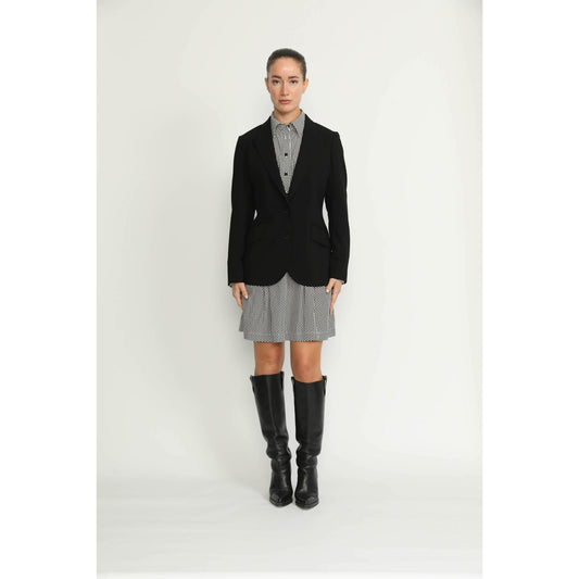 Women Sorengo Jacket - Sorengo Black Check Loose Fit Jacket