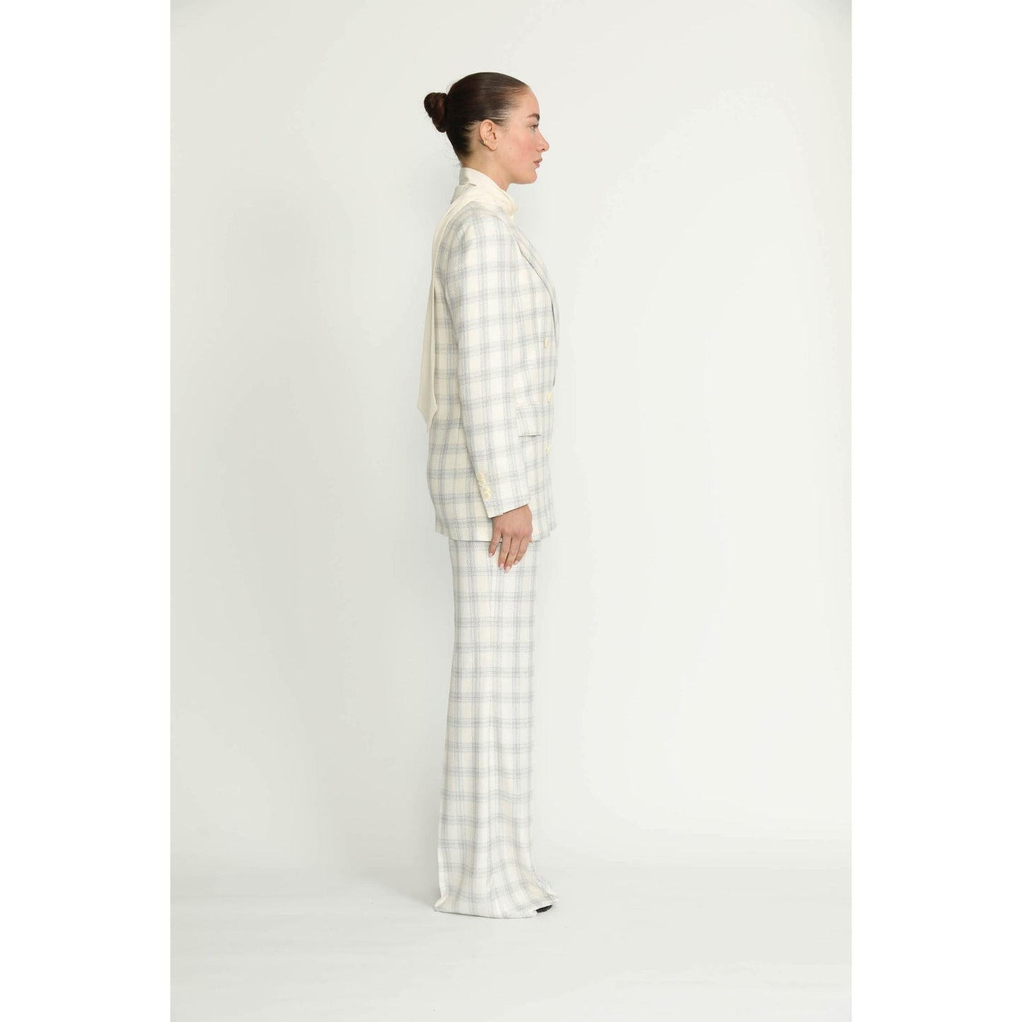Women Bristol Jacket - Bristol Black/White Houndstooth Check Loose Fit Jacket