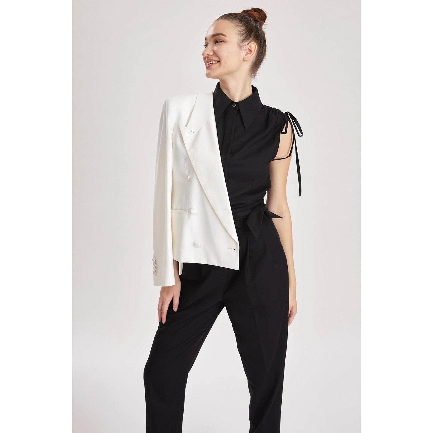 Women Margate Jumpsuit - Sleeveless Jumpsuit in Black Wool