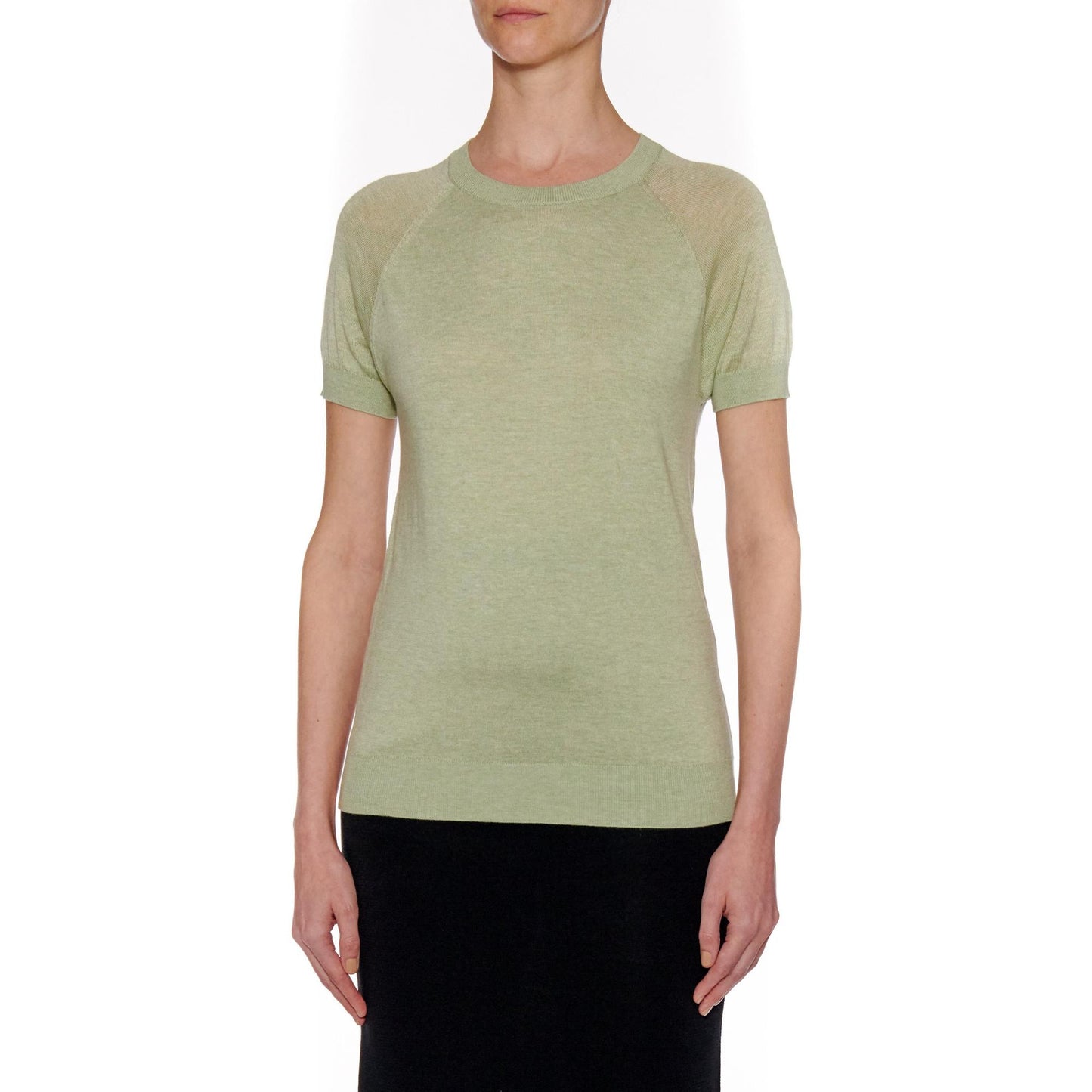 Women Lourdess Top - Short Sleeve Cotton-Silk T-Shirt - Mint