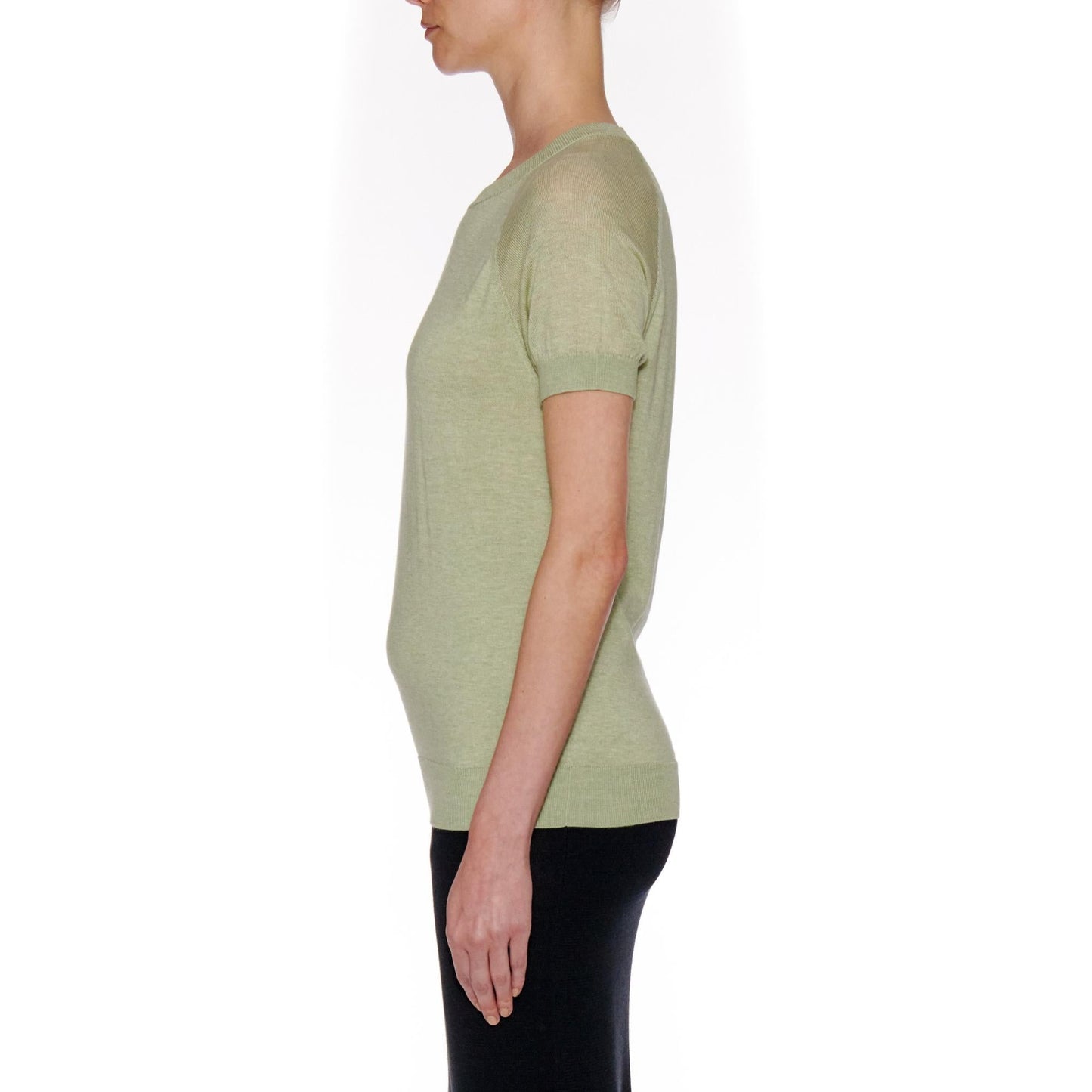 Women Lourdess Top - Short Sleeve Cotton-Silk T-Shirt - Mint