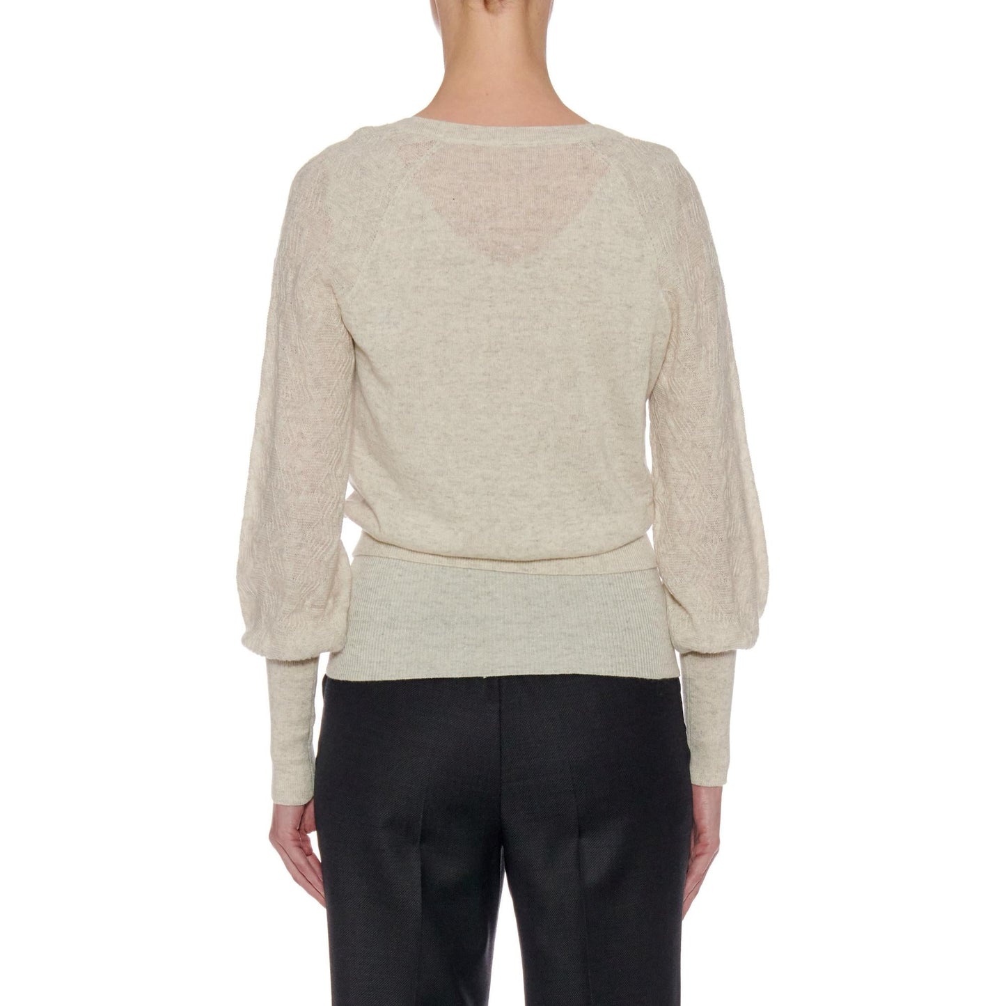 Women Madrid Cardigan - Contrast Knit Short Cardigan - White - Catkin