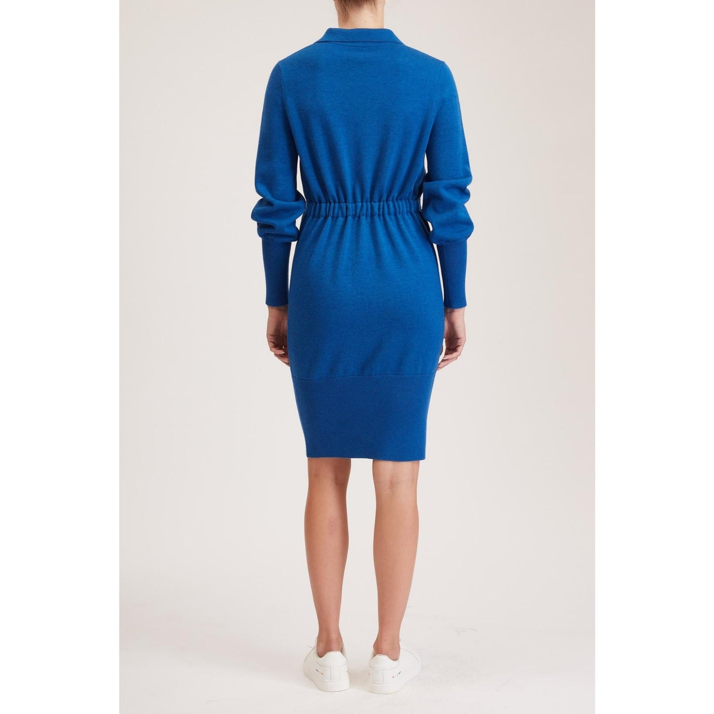 Women Swindon Knit Dress - Plain Knit, Loose Fit Midi Dress in Royal Blue