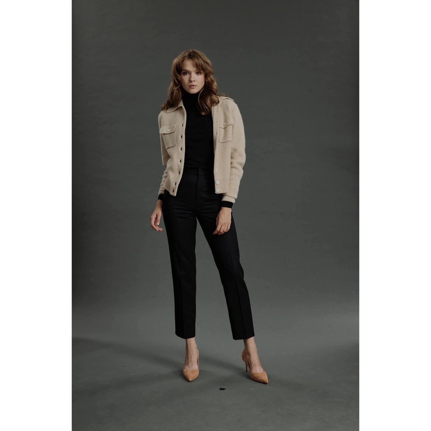 Women Braga Top - Turtle Neck Sweater in Black