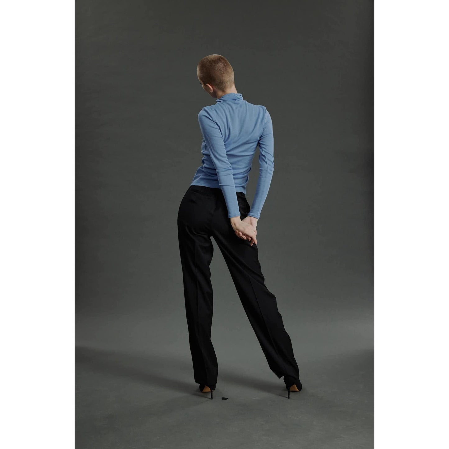 Women Braga Top - Turtle Neck Sweater in Blue