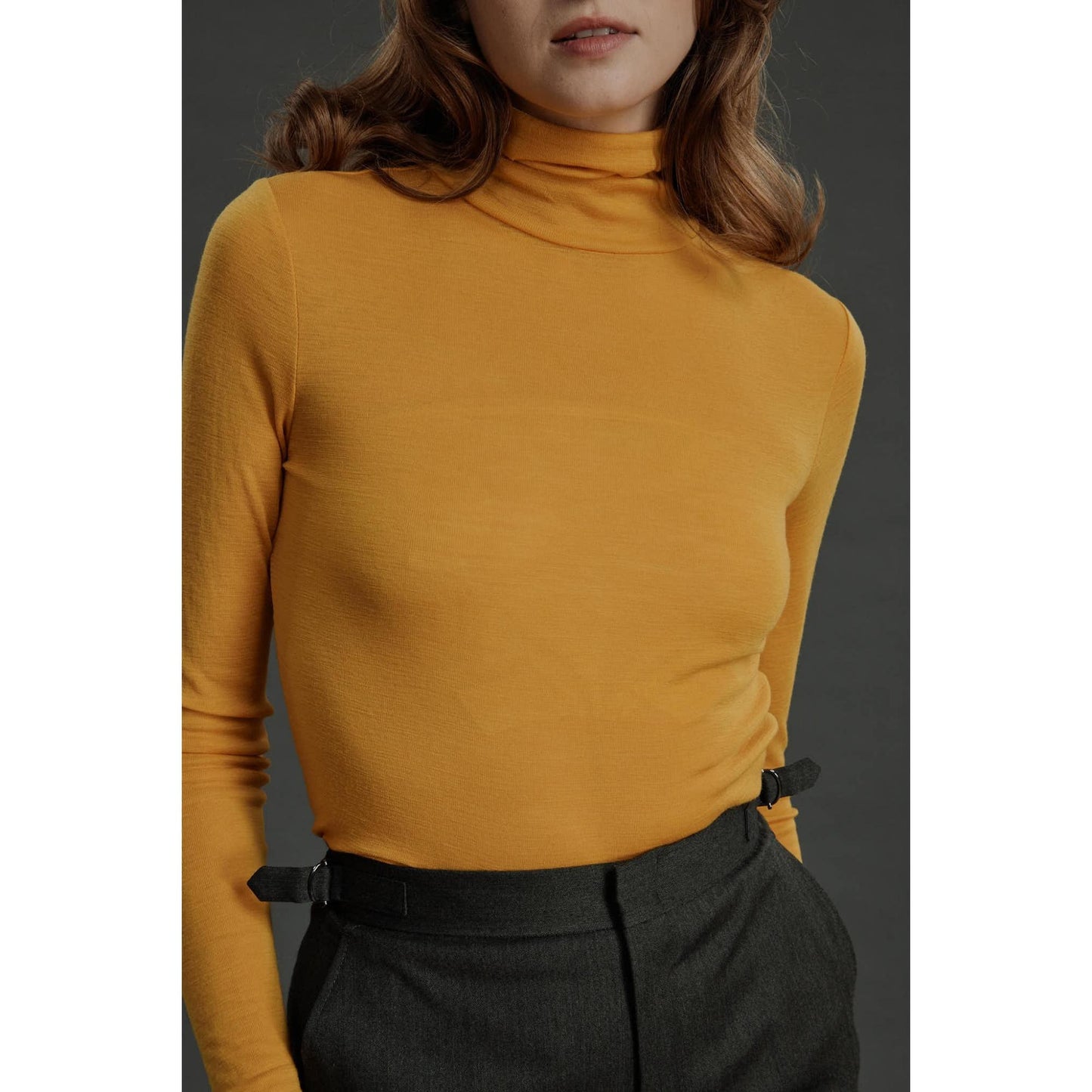 Women Braga Top - Turtle Neck Sweater in Yellow