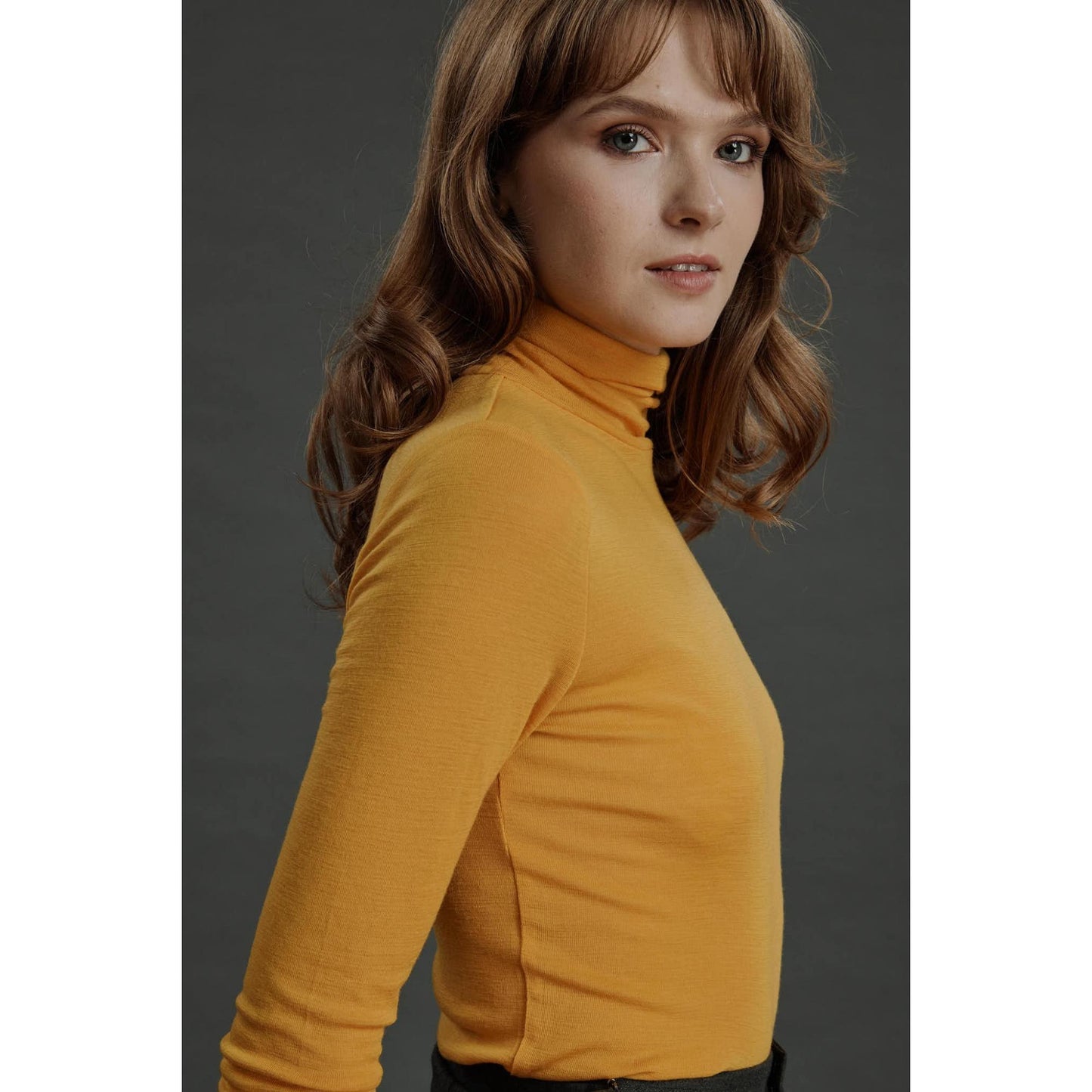 Women Braga Top - Turtle Neck Sweater in Yellow