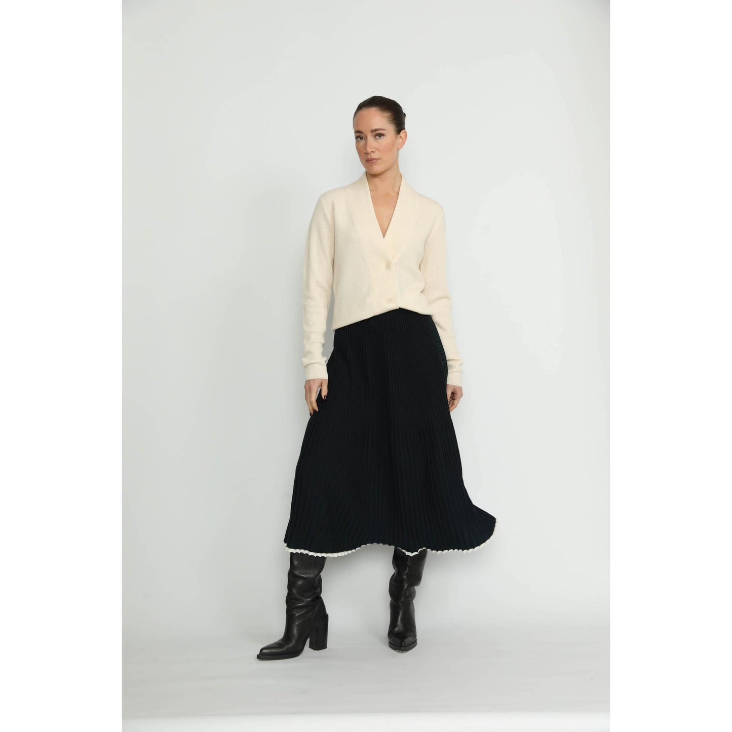 Women Altdorf Skirt - Altdorf Navy Blue Pleated Knit Skirt