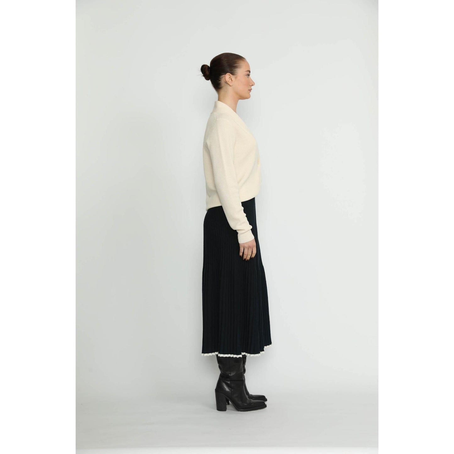 Women Altdorf Skirt - Altdorf Navy Blue Pleated Knit Skirt