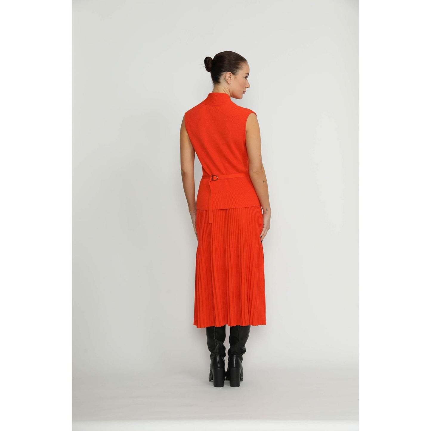 Women Altdorf Skirt - Altdorf Orange Pleated Knit Skirt