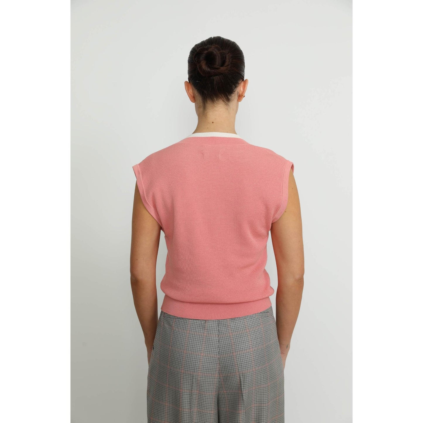 Women Aarau Top - Aarau Oversized Blouse - Pink/White (HK Stock)