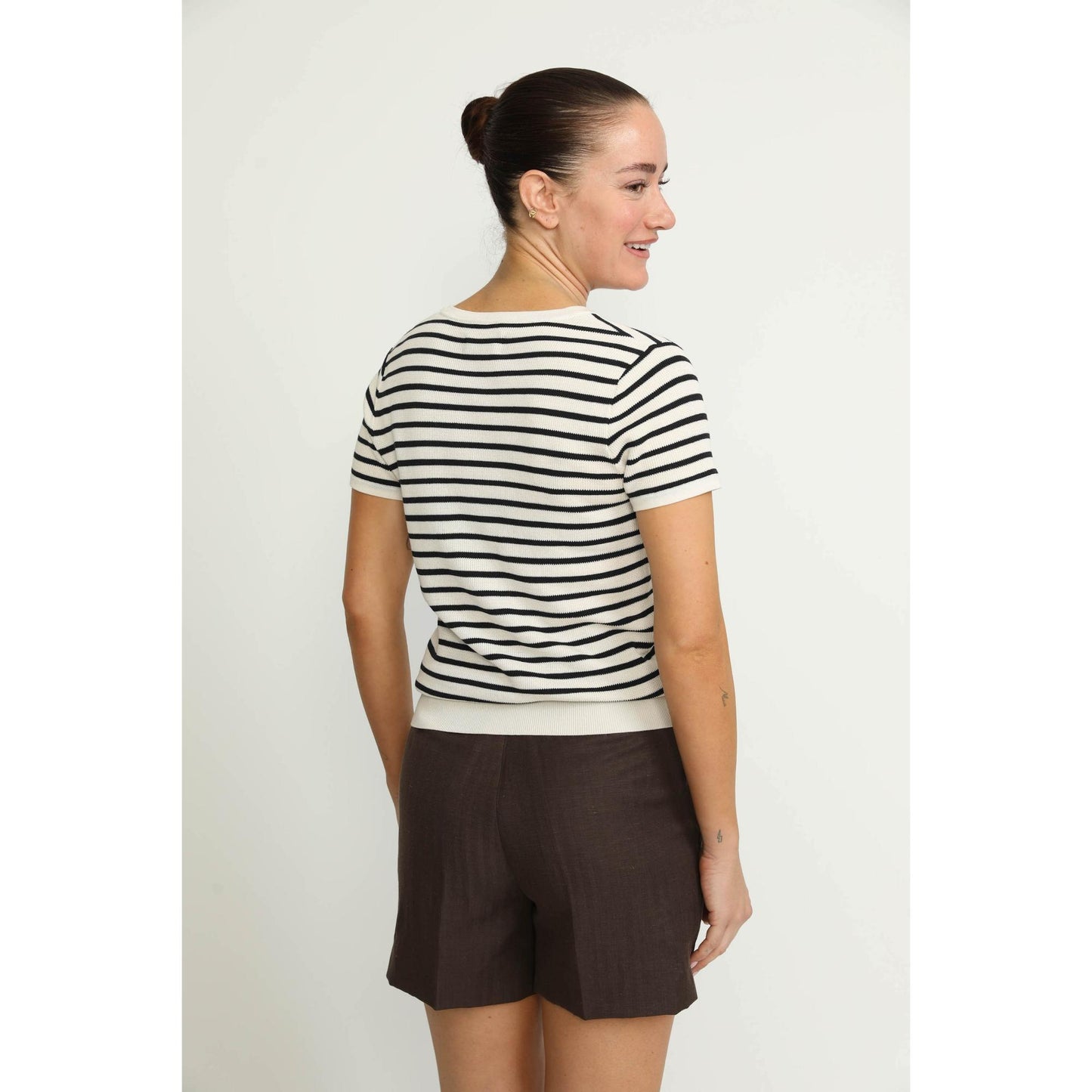 Women Pisa - Pisa V-Neck T-Shirt in Navy/ White Stripe