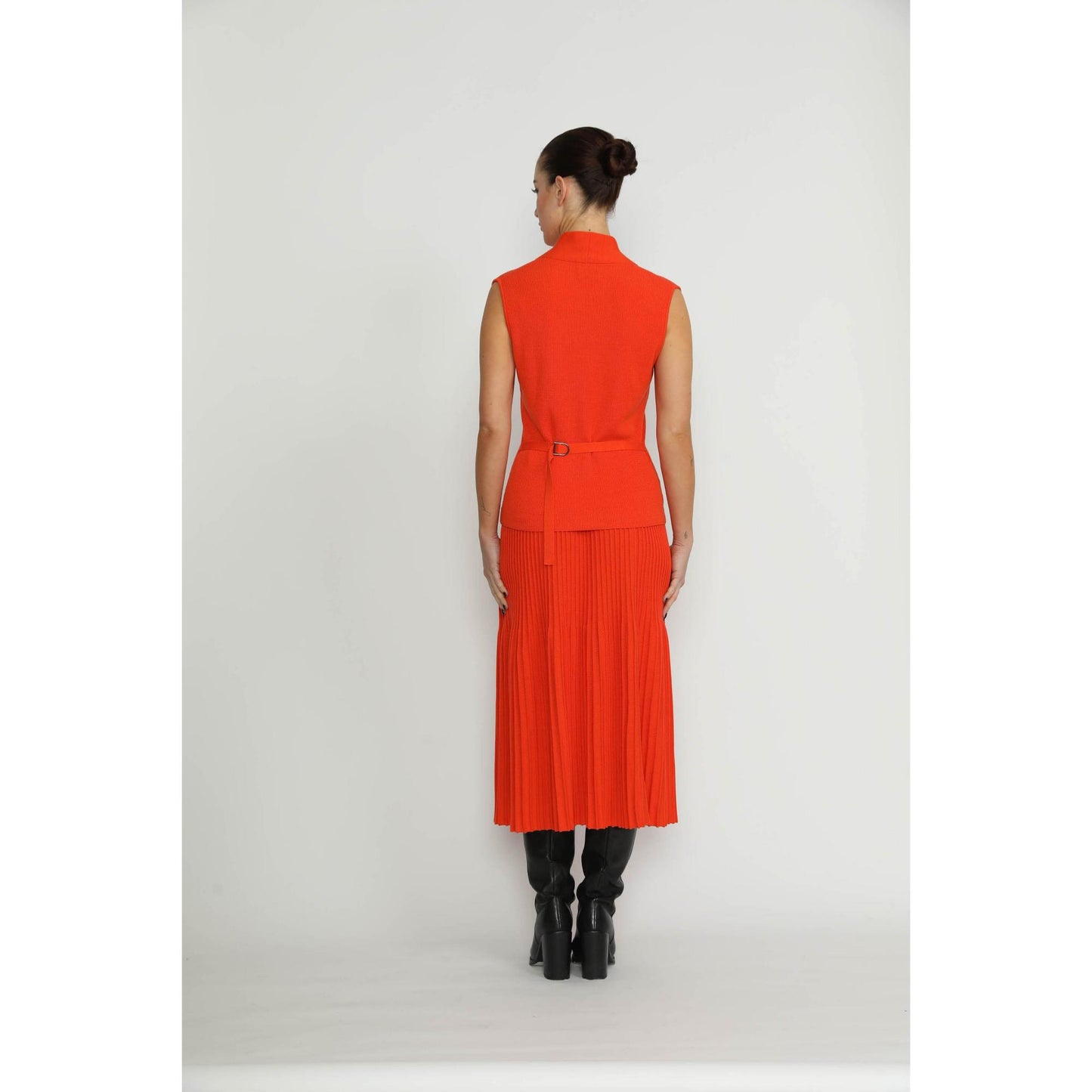 Women Arbon Waistcoat - Arbon Orange Knit Waistcoat