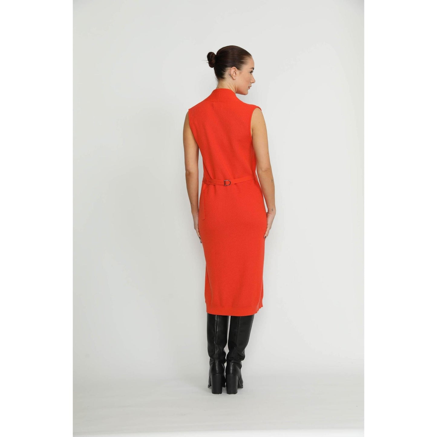 Women Arlesheim Dress - Arlesheim Orange Knit Dress