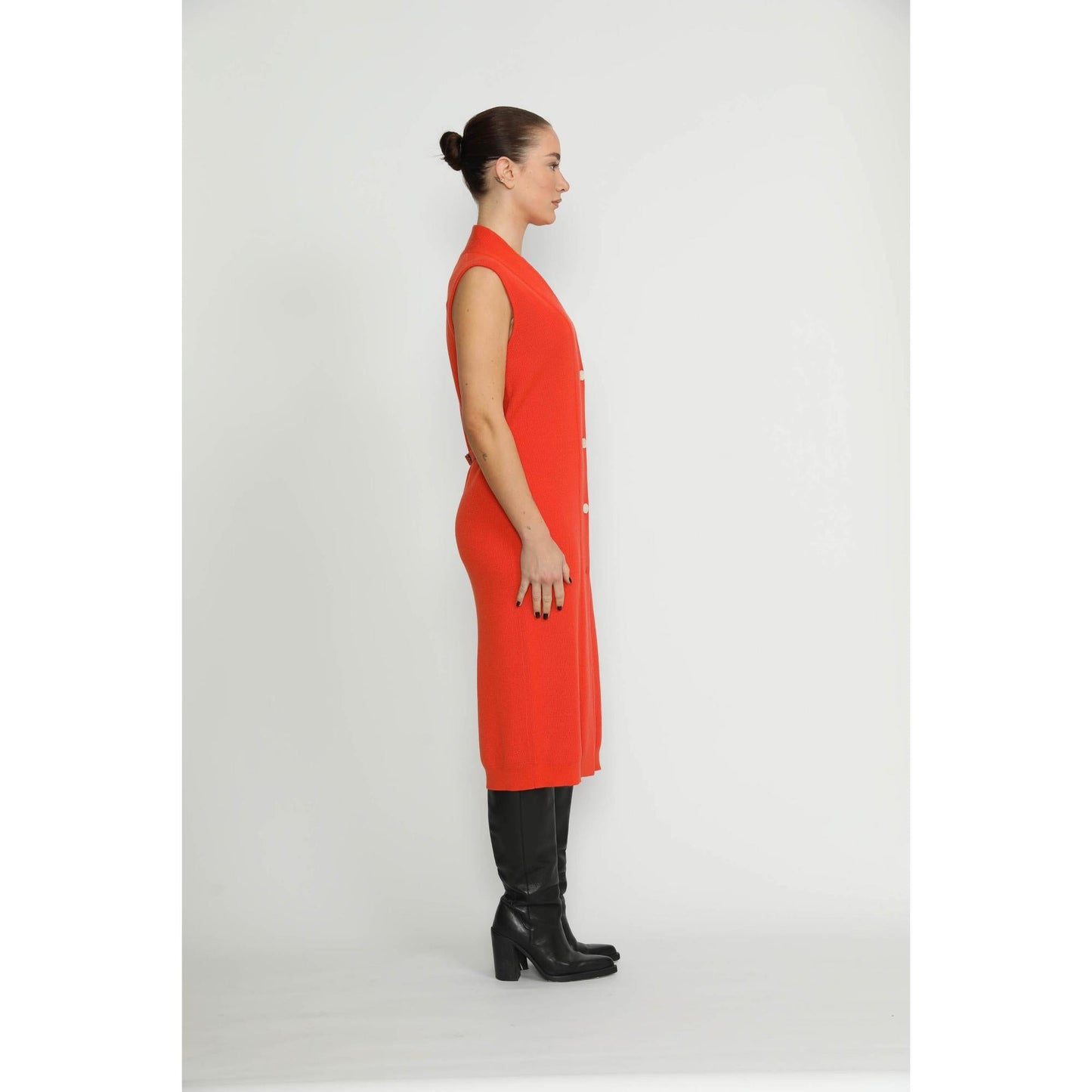 Women Arlesheim Dress - Arlesheim Orange Knit Dress