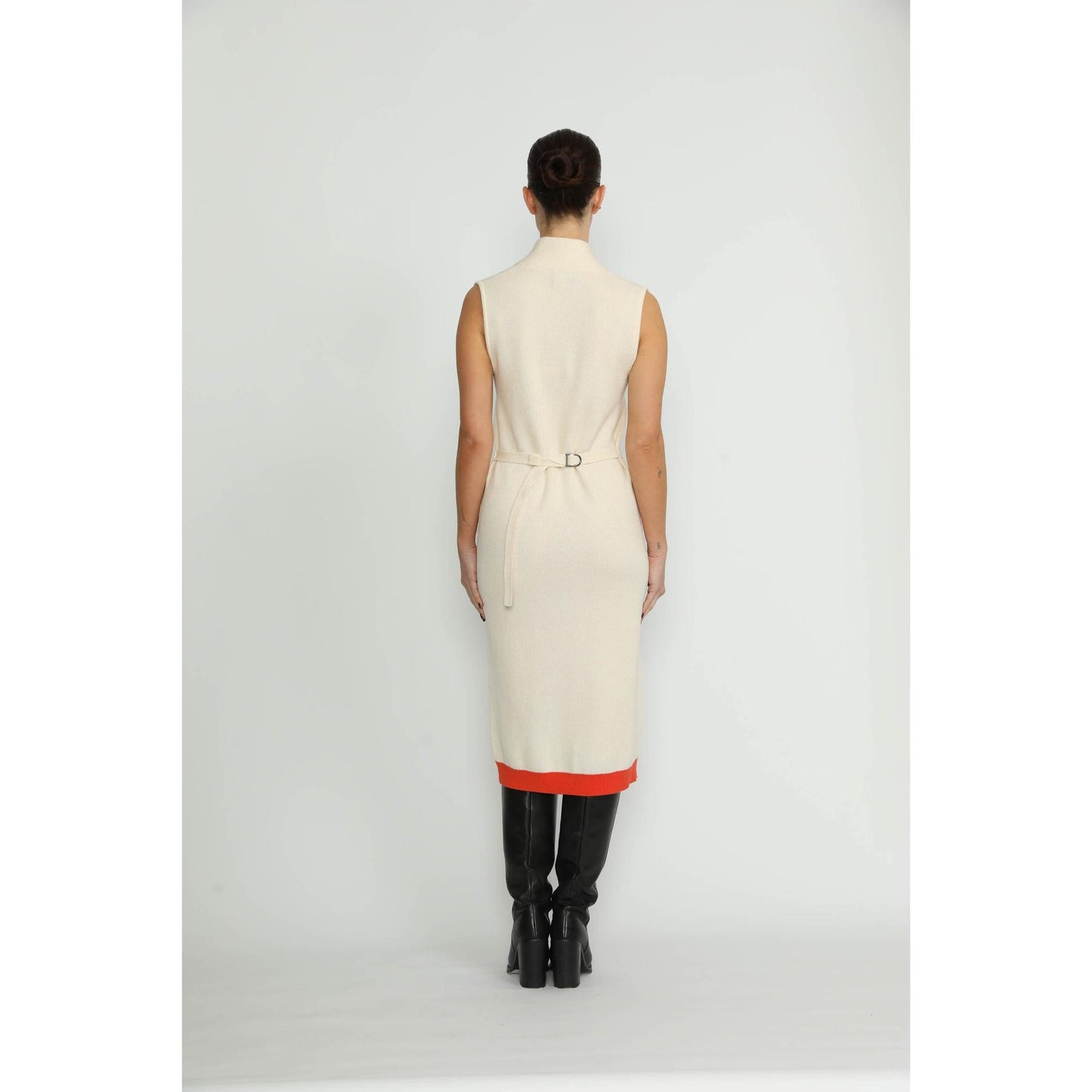 Women Arlesheim Dress - Arlesheim White/Orange Knit Dress