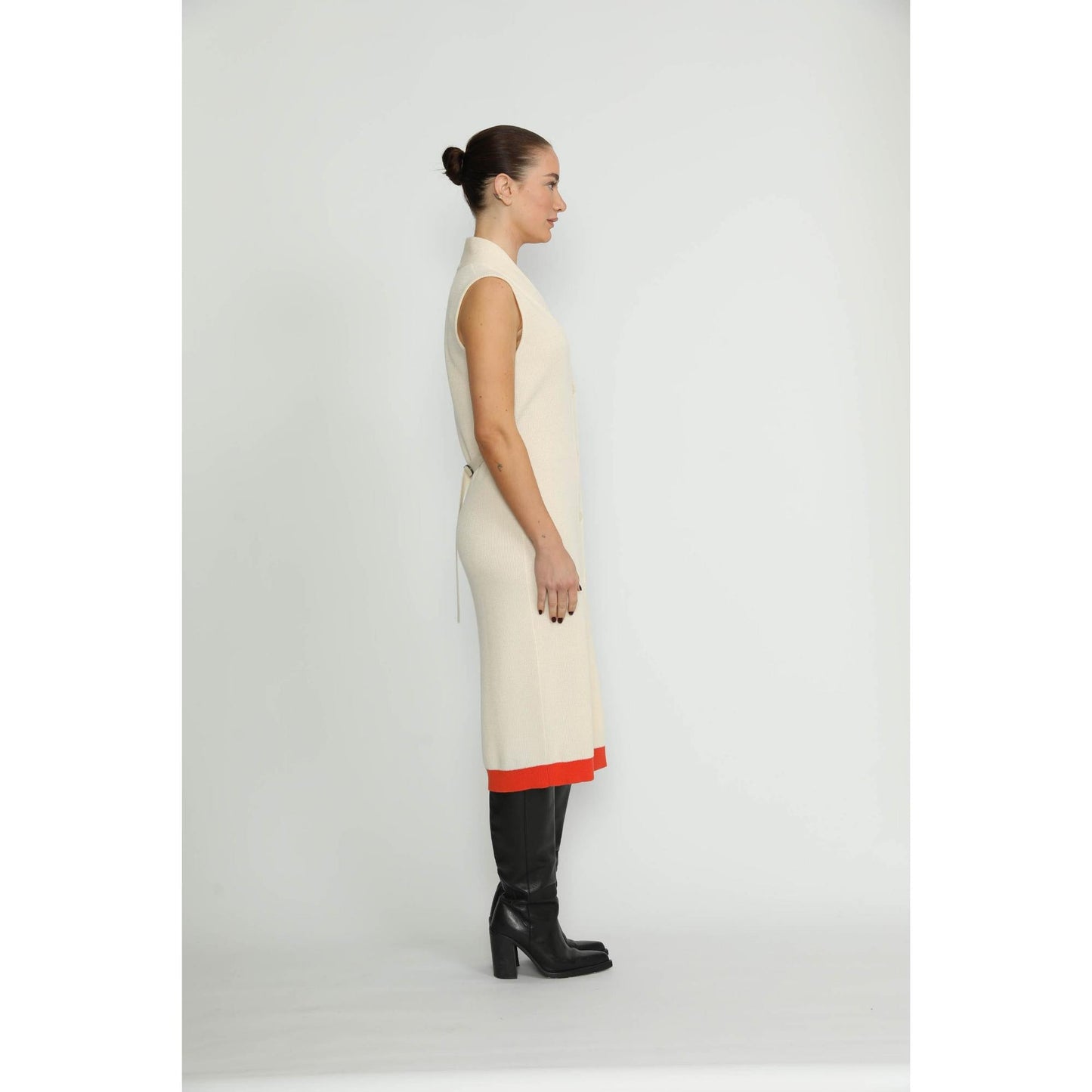 Women Arlesheim Dress - Arlesheim White/Orange Knit Dress