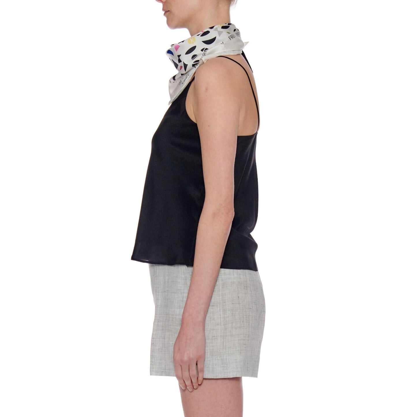 Women Ibiza Scarf - Luxury Silk/ Cotton Twill Printed Bandana Scarf - Print Multi colour