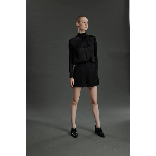Women Loule Shorts - Tailored Night Black Shorts