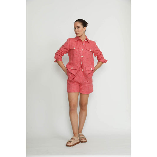 Women Biel Shorts - Biel High Waisted Shorts in Deep Pink