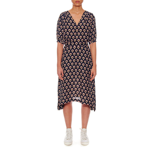 Women Poitiers Skirt - Handkerchief Hemline Skirt With Side Pockets in Black