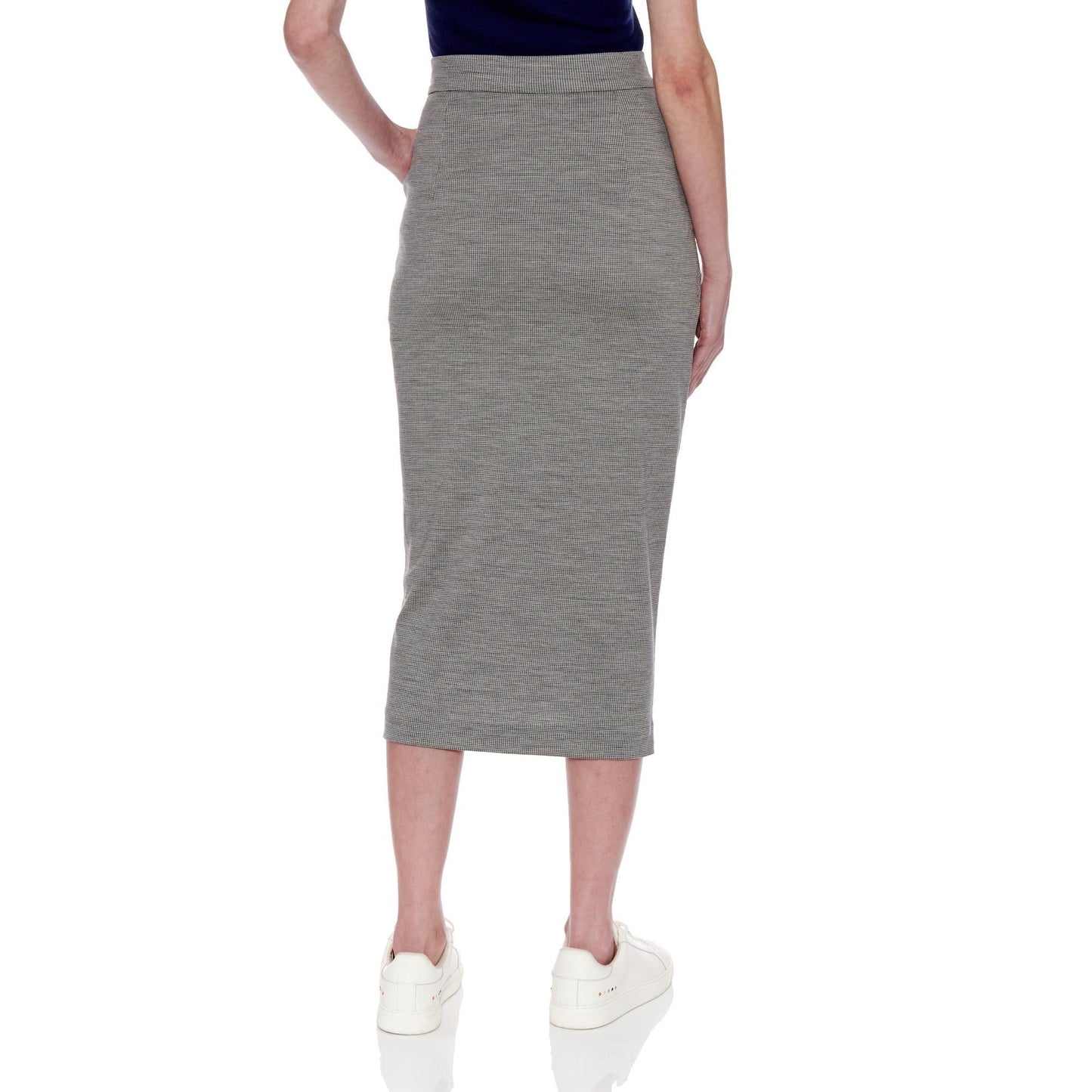 Women Valencia Skirt - Jersey Knee Length Drape Skirt - Grey Jersey