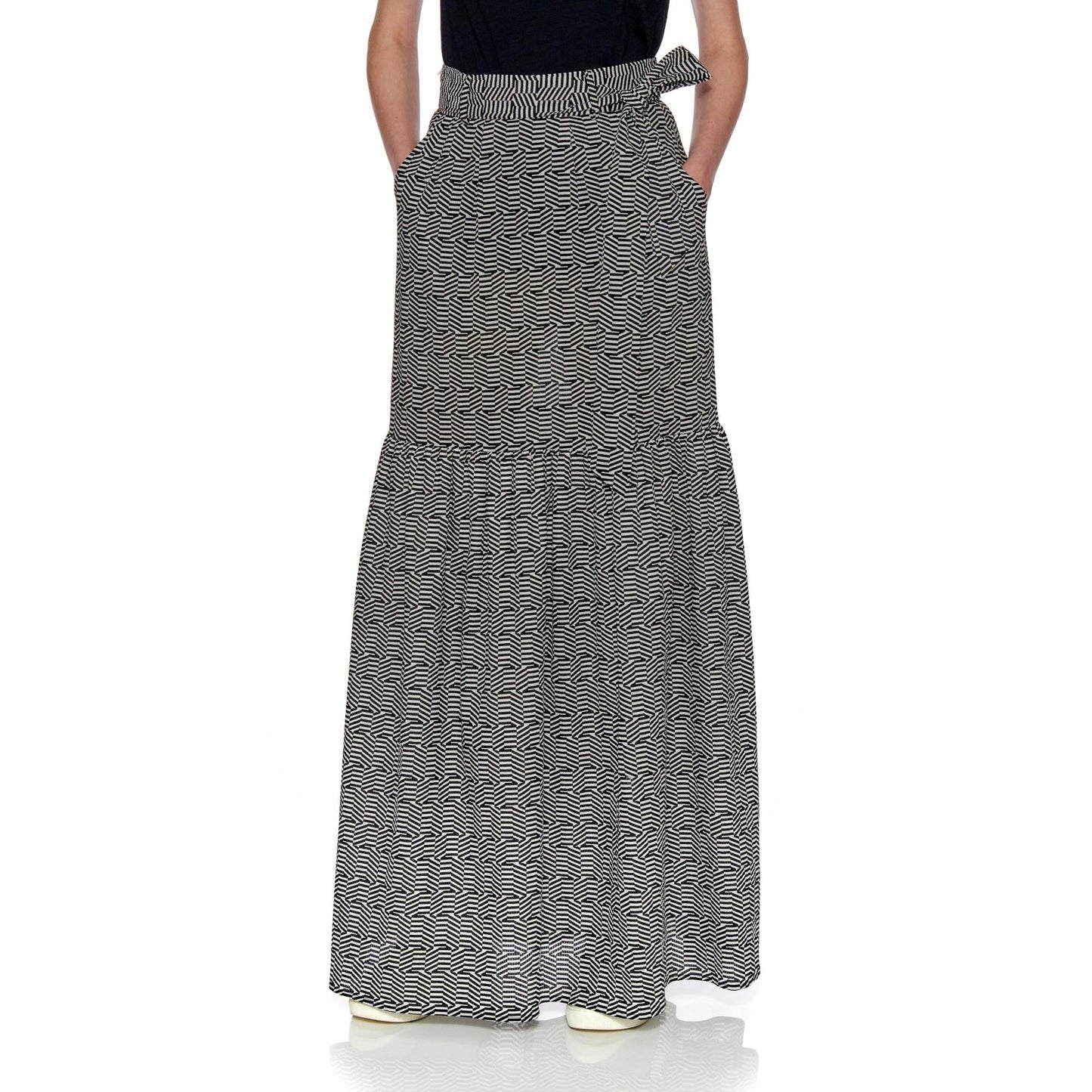 Women Toledo Skirt - High-Waisted Maxi Skirt - Black