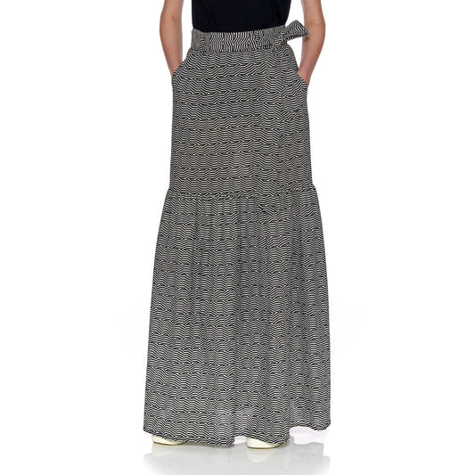 Women Toledo Skirt - High-Waisted Maxi Skirt - Black