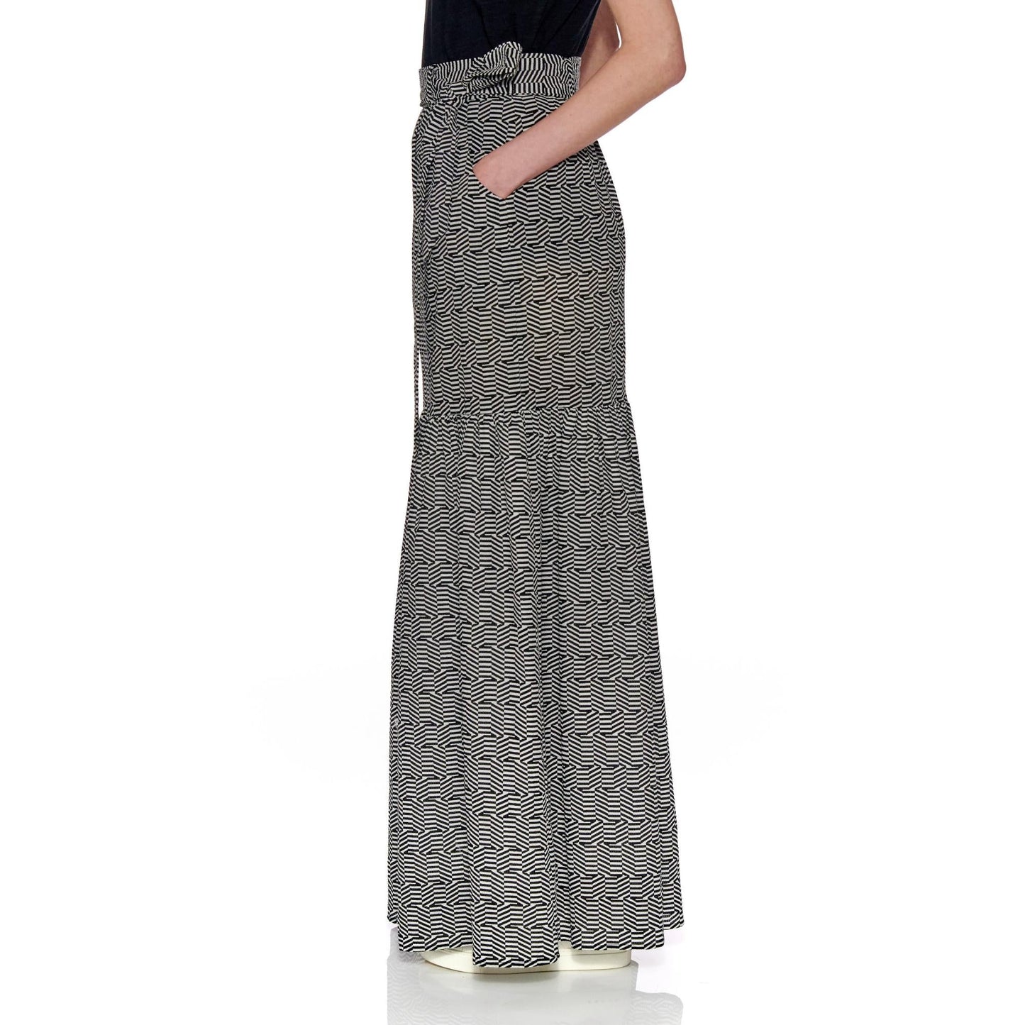 Women Toledo Skirt - High-Waisted Maxi Skirt - Black