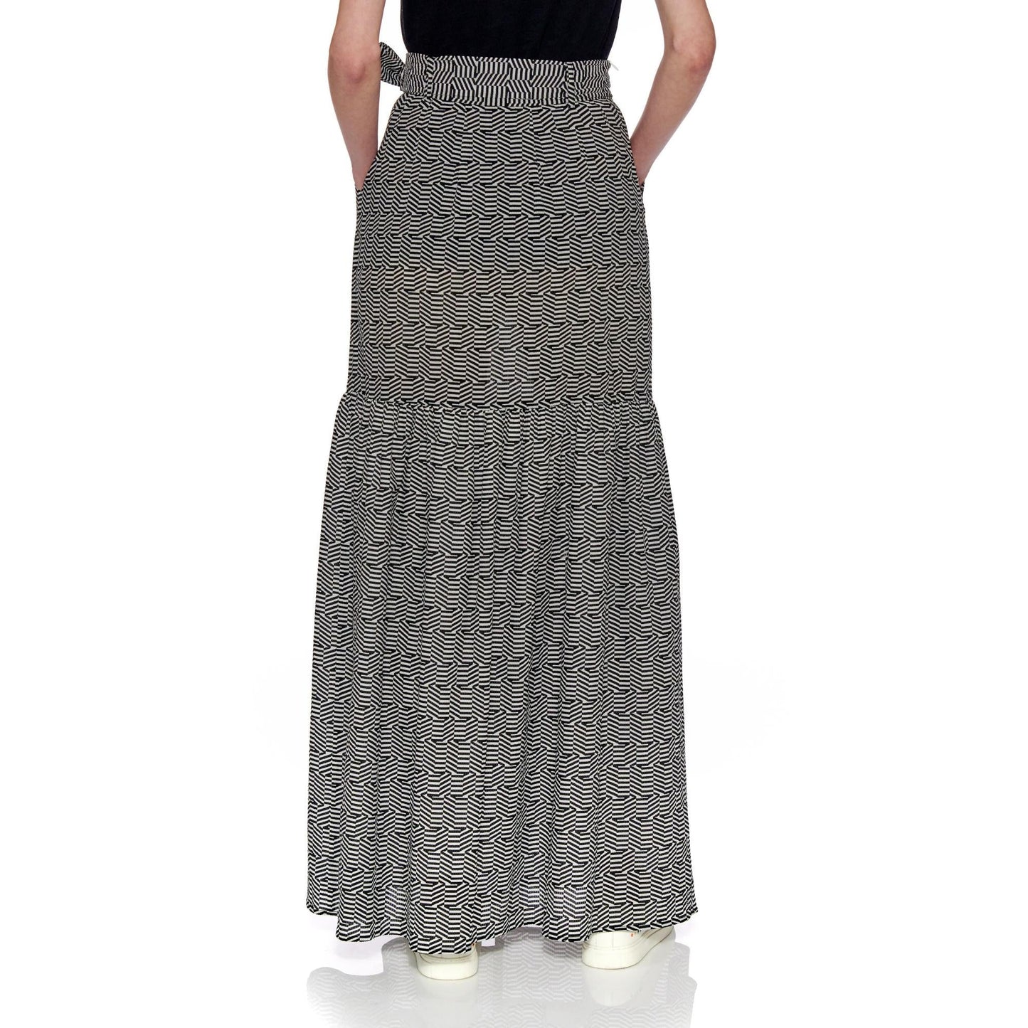 Women Toledo Skirt - High-Waisted Maxi Skirt - Black