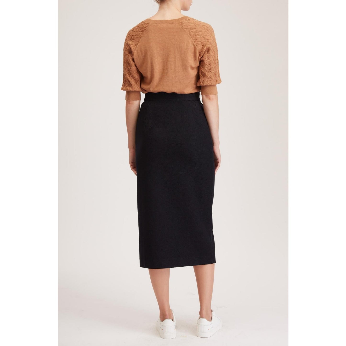 Women Richmond Skirt - Maxi Skirt in Navy Wool Blend