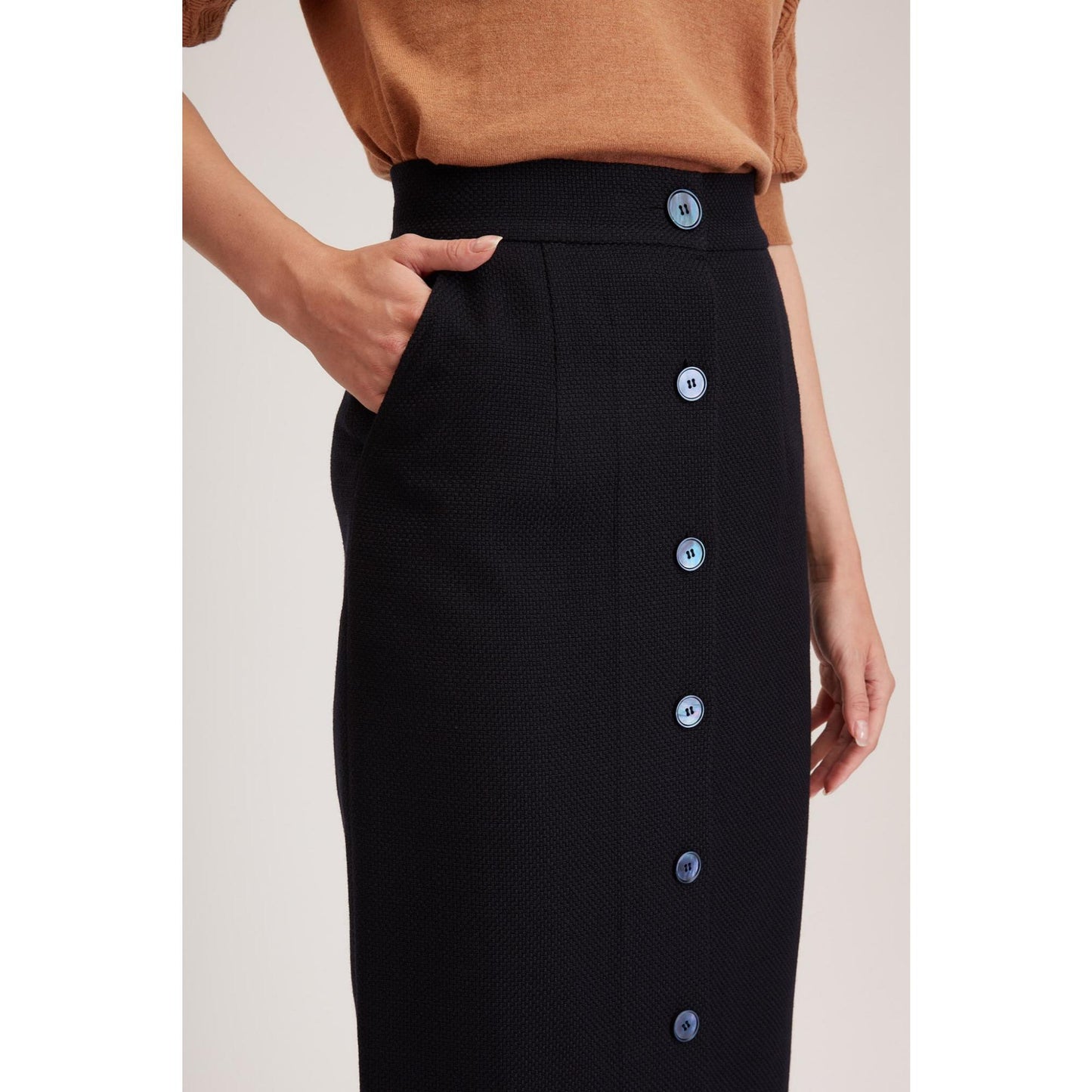 Women Richmond Skirt - Maxi Skirt in Navy Wool Blend